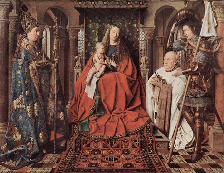 Jan Van Eyck Madonna des Kanonikus Georg van der Paele, mit Hl. Domizian, dem Hl. Georg und dem Stifter Paele France oil painting art